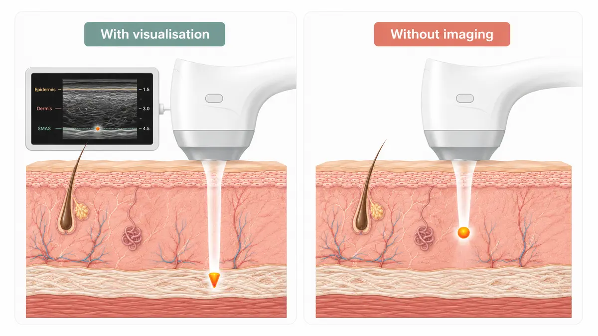 Comparison of microfocused ultrasound with visualisation and HIFU without real-time imaging